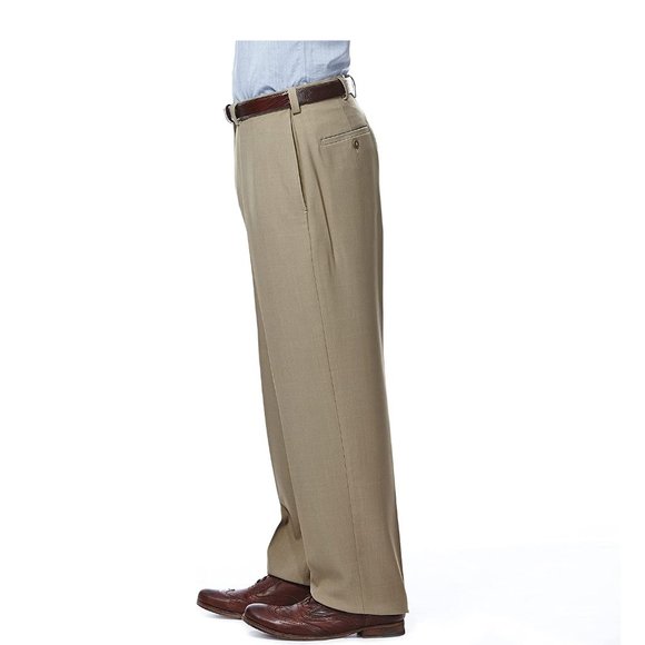 NWT Haggar Men's Premium No Iron Pants Flexfit Waist Khaki Size 36x34 $60 JK034 - Picture 2 of 3